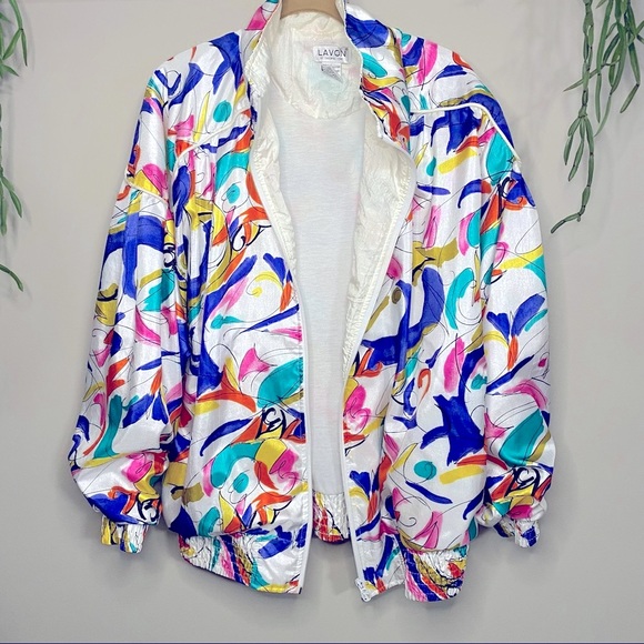 Vintage LAVON Funky Colorful Windbreaker Zip Up Jacket - Picture 5 of 13